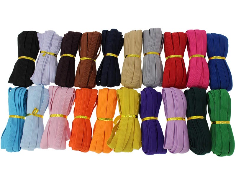 JESEP Assorted-Color 3/8 Inch Elastic Band for Sewing - 100 Yards Stretch Bands for Clothes, Waistband Elastic, Bias Tape, Crochet Accessories - Thin Elastic Cord & Straps for Crafts & DIY Projects - Image 1